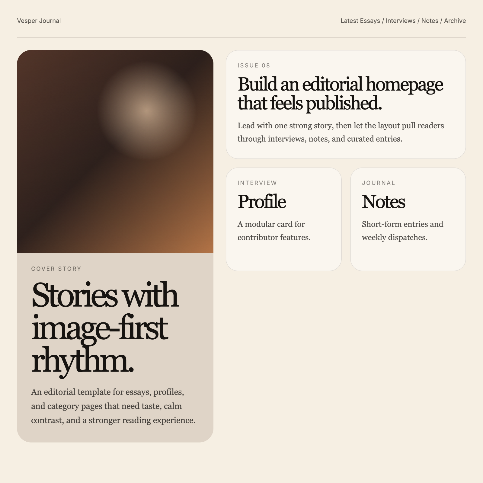Editorial blog template preview
