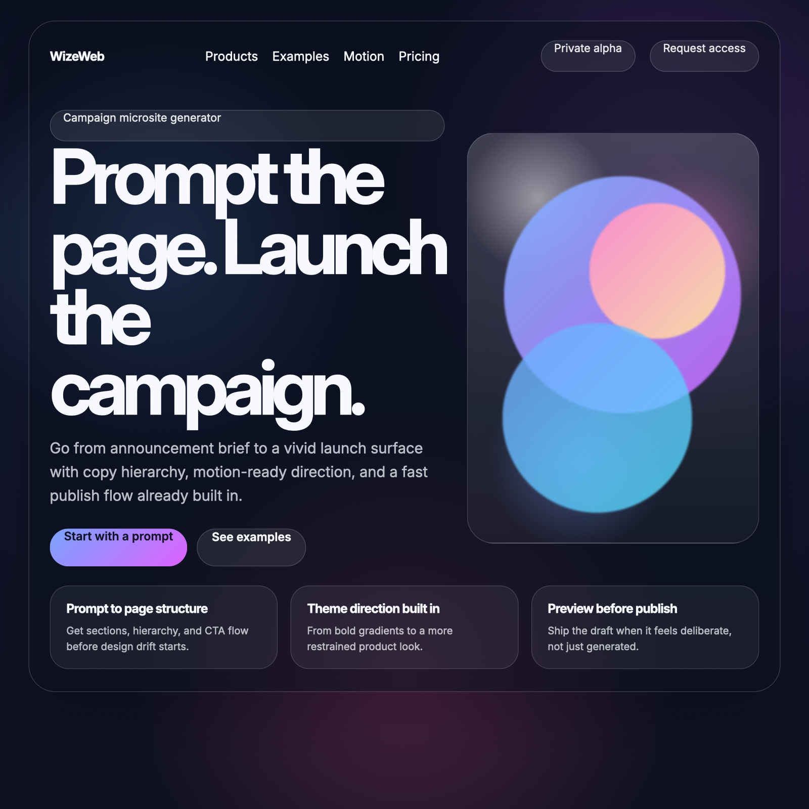 AI campaign site template preview
