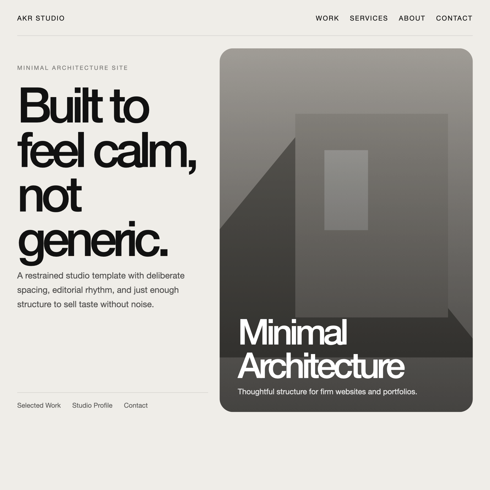 Minimal studio template preview